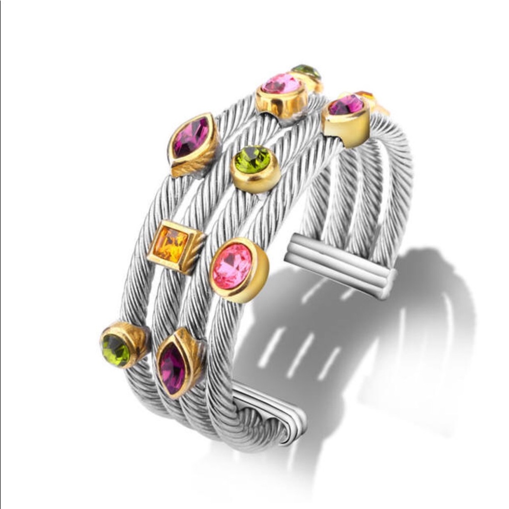 Multi Wired Crystal Bangle Bracelet New